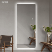 无框穿衣镜灯镜壁挂全身镜圆角试衣镜带灯背光镜