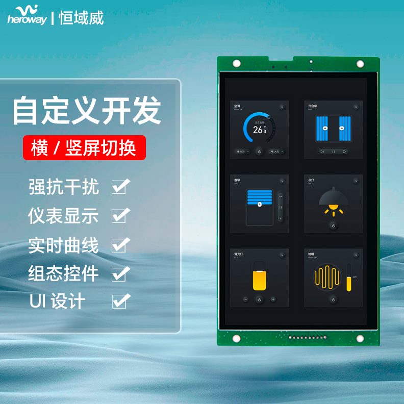 信0048508辨率48通电阻串口液晶屏工业显示屏幕分触摸恒域威7寸*