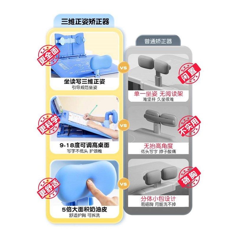 坐姿矫正器写字儿童视力保护器防近视支架智能语音书写防驼