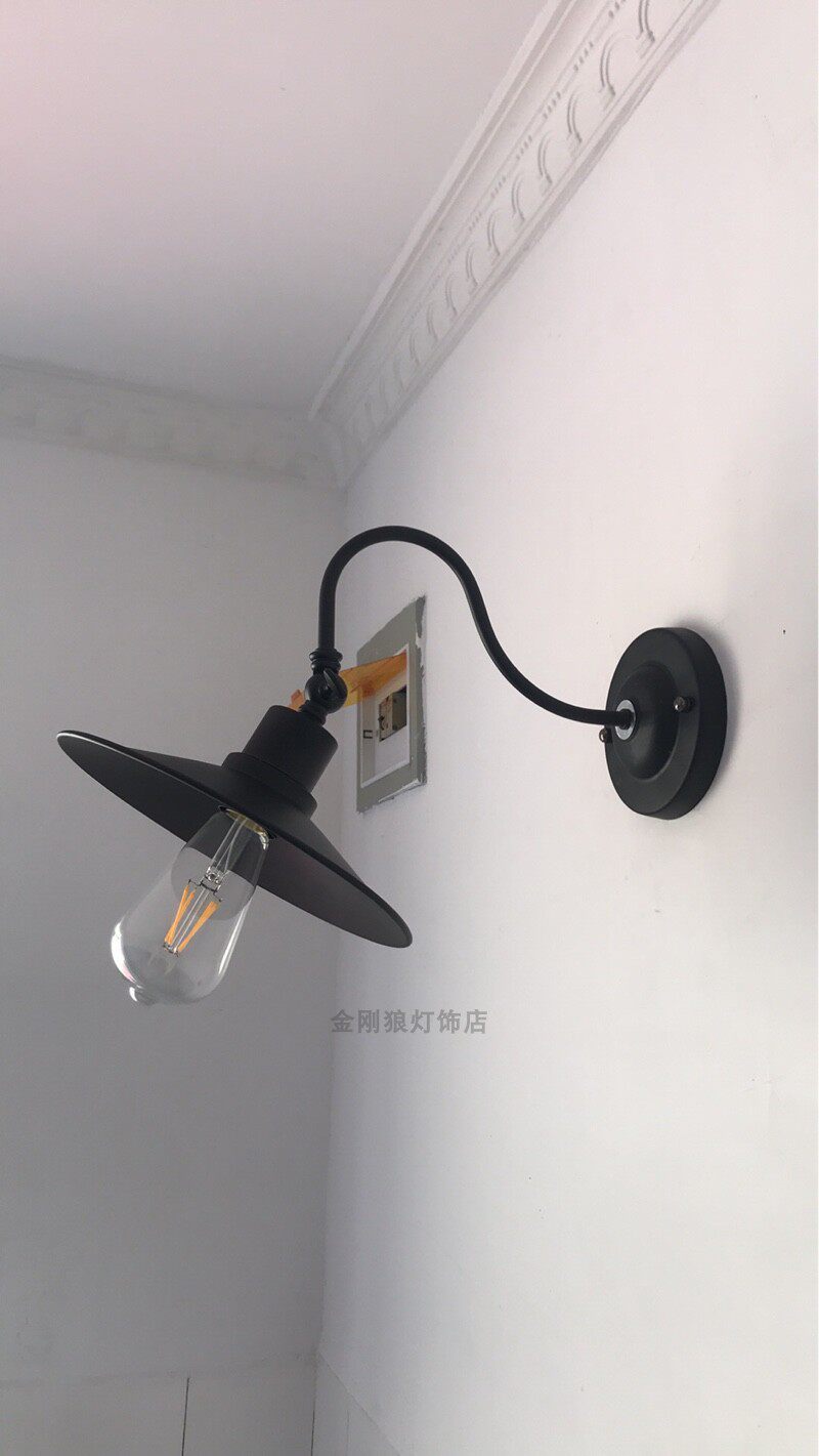 壁灯自带关工业风格复古墙灯背景墙装饰灯阳台过道客厅灯具