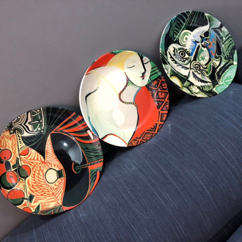 毕加索油画名画作品挂盘背景墙装饰客厅艺术挂画