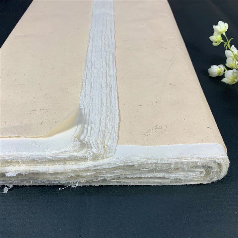 加厚纯手工云龙宣云龙皮构皮山水国画长纤维麻宣水