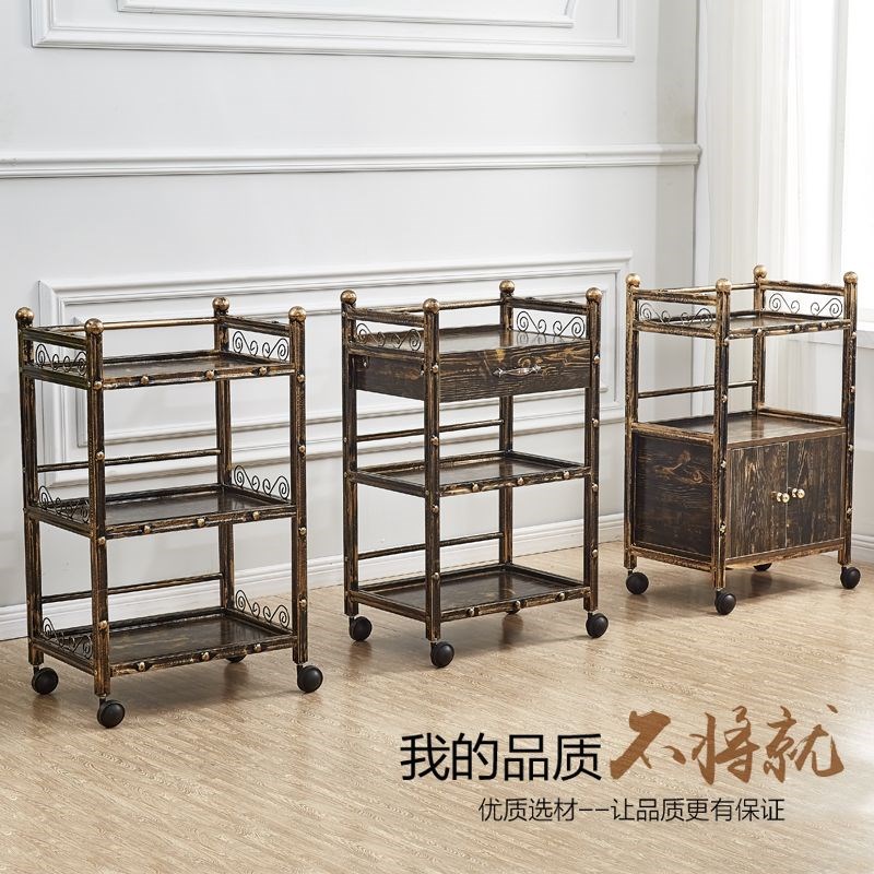 美容推车欧式多功能美容院小推车三层工具车仪器带抽屉移动置物架