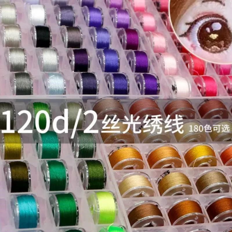 绣线丝光线细绣线彩色丝线娃娃手作眼睛用线刺绣涤纶线