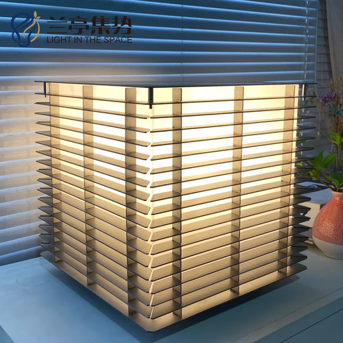 西班牙&光影台灯 卧室客厅设计师床头装饰百叶