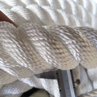 白色丙纶三股尼龙绳粗耐磨捆绑绳子八股船用缆绳抛锚绳深水井拉绳