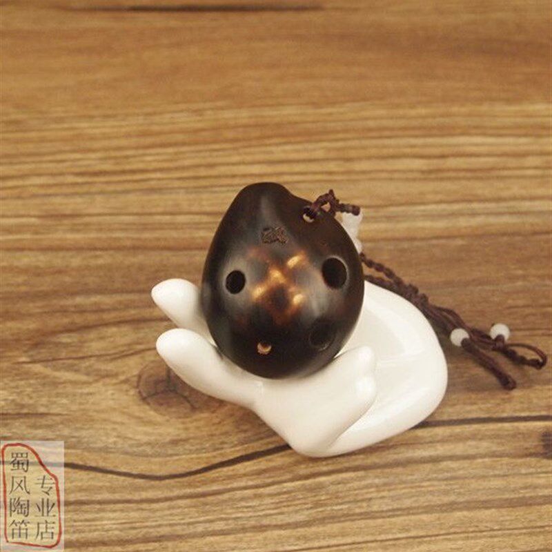 蜀风陶笛 熏烧迷你型音陶笛 扁壶形小陶笛 精品