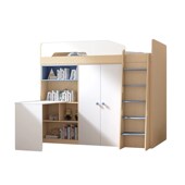 香港定制卧室上床下桌带一体床半床小户型衣帽间上床