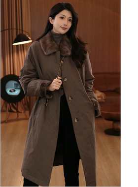 VITALITY COCO【加州暖冬】设计款中长进口水貂毛鹅绒服大衣2859