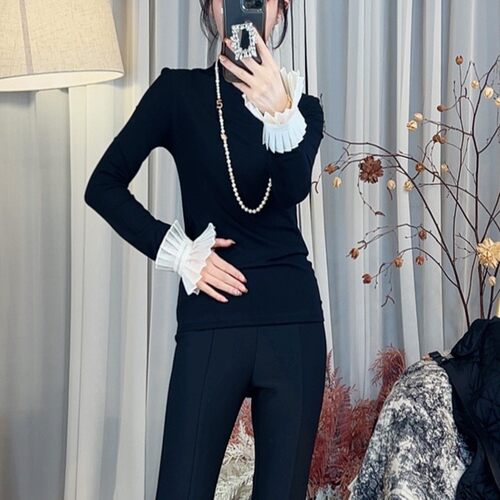 长袖打底衫t恤女秋季修身显瘦