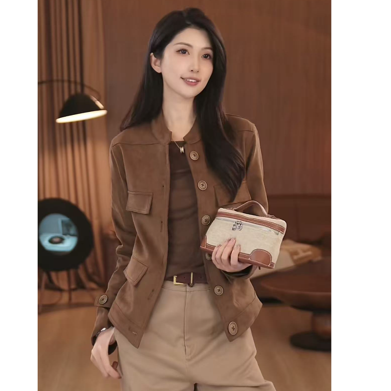 VITALITY COCO 【棕系L*P 】25年中古设计款百搭复古短外套-2437