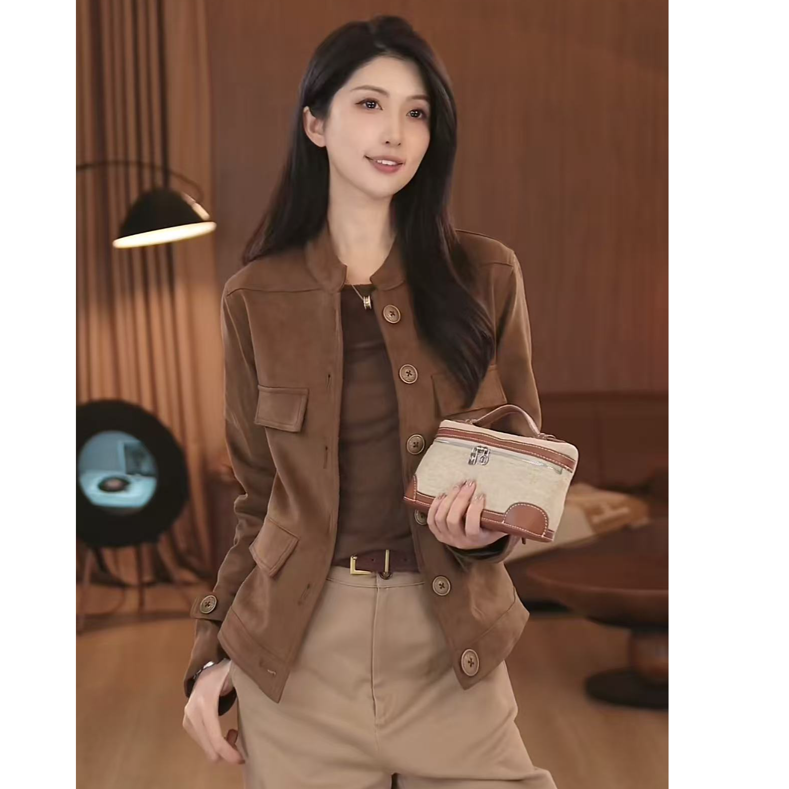 首秀VITALITY COCO 棕系L*P 25早秋中古设计款百搭复古短外套2437