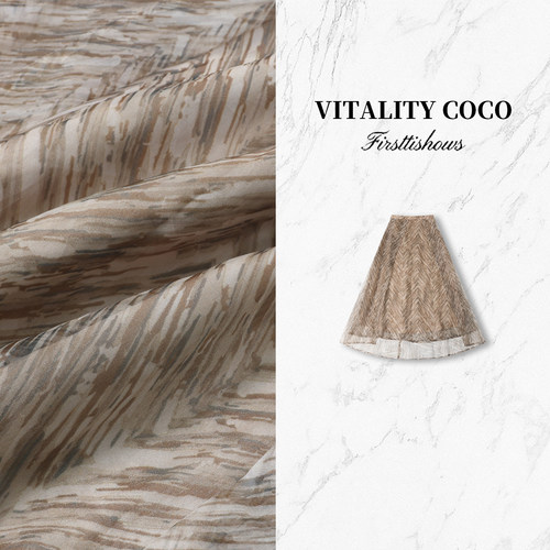 VITALITYCOCO桑蚕丝人字纹半裙