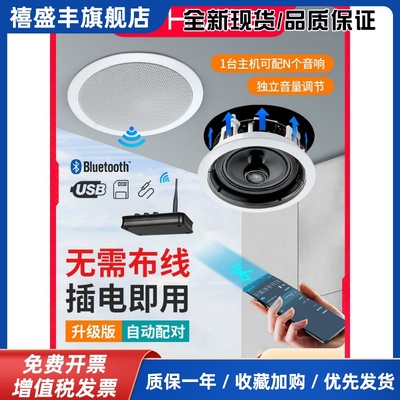 Hivi蓝牙天花板音频嵌入式商店背景音乐同轴扬声器无线天花板扬声