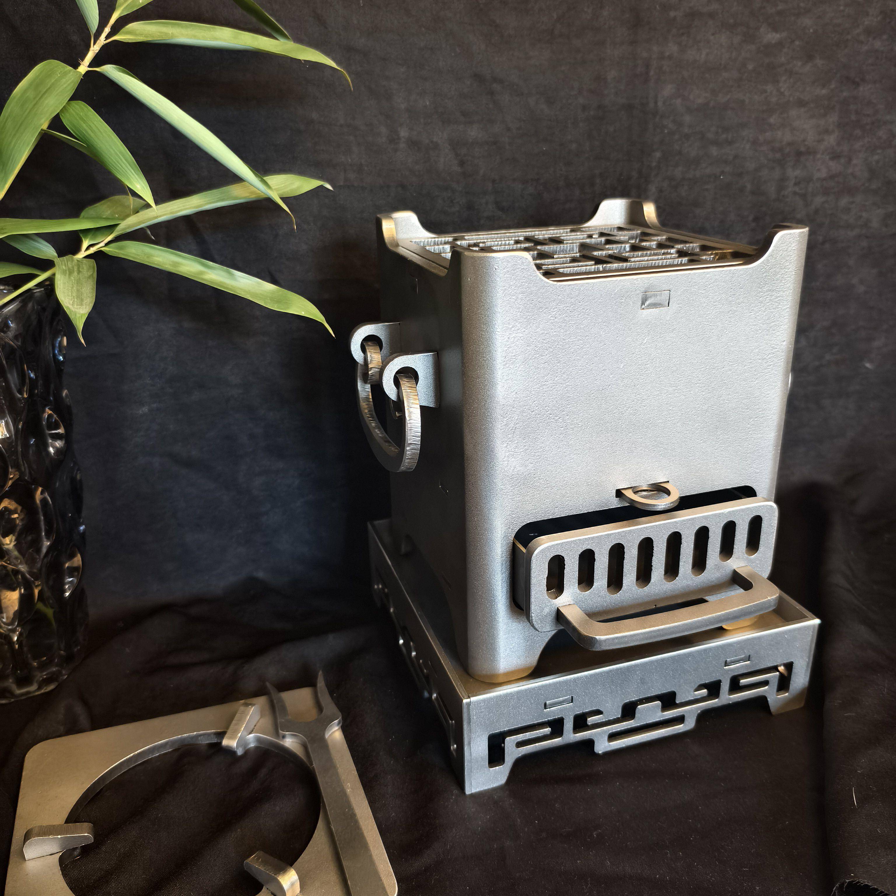 中式新型一体炭炉围炉烧烤观火炉铁艺匠人家用围炉煮茶煲汤炭火炉