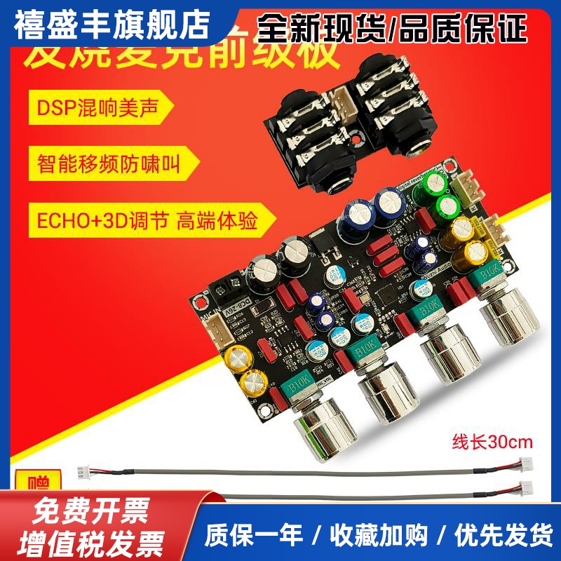 AMP发烧卡拉OK混响板麦克话筒K歌唱歌前级效果器板DSP混音防啸叫