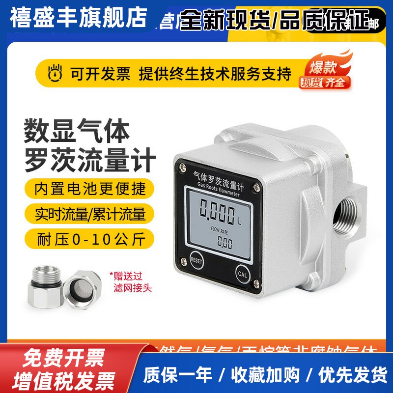 气体罗茨流量计工业天然气氮气氩气压缩空气高精度数显管道计量表