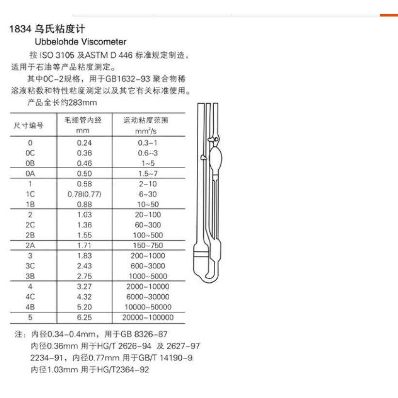 申谊1834小乌氏粘度计0.24-6.25mm 石油玻璃毛细管粘度计可定制