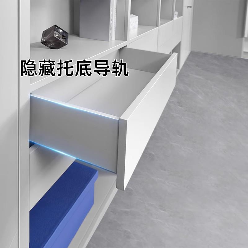 DTC东泰三节抽屉导轨全拉出隐藏式阻尼缓冲托底滑轨SS80