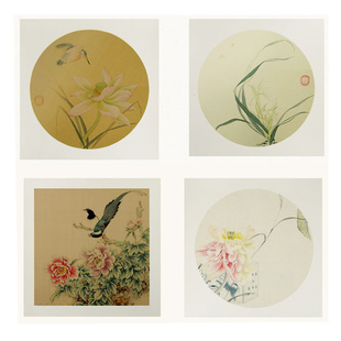 绢本软卡镜片真丝熟绢制作小写意山水没骨书法小楷作品用免装裱