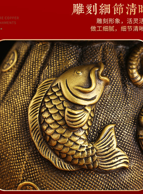 纯黄铜存钱罐招财进宝存钱福储蓄罐家居客厅饰业礼品