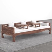 新罗汉床实木桃现代白蜡木客厅实木老松木沙发床