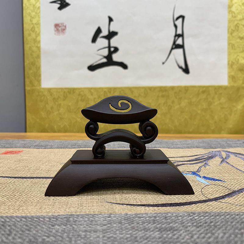 奇石创意底座 人物裙摆龟纹石戈壁石头艺术底座树脂仿实木底座