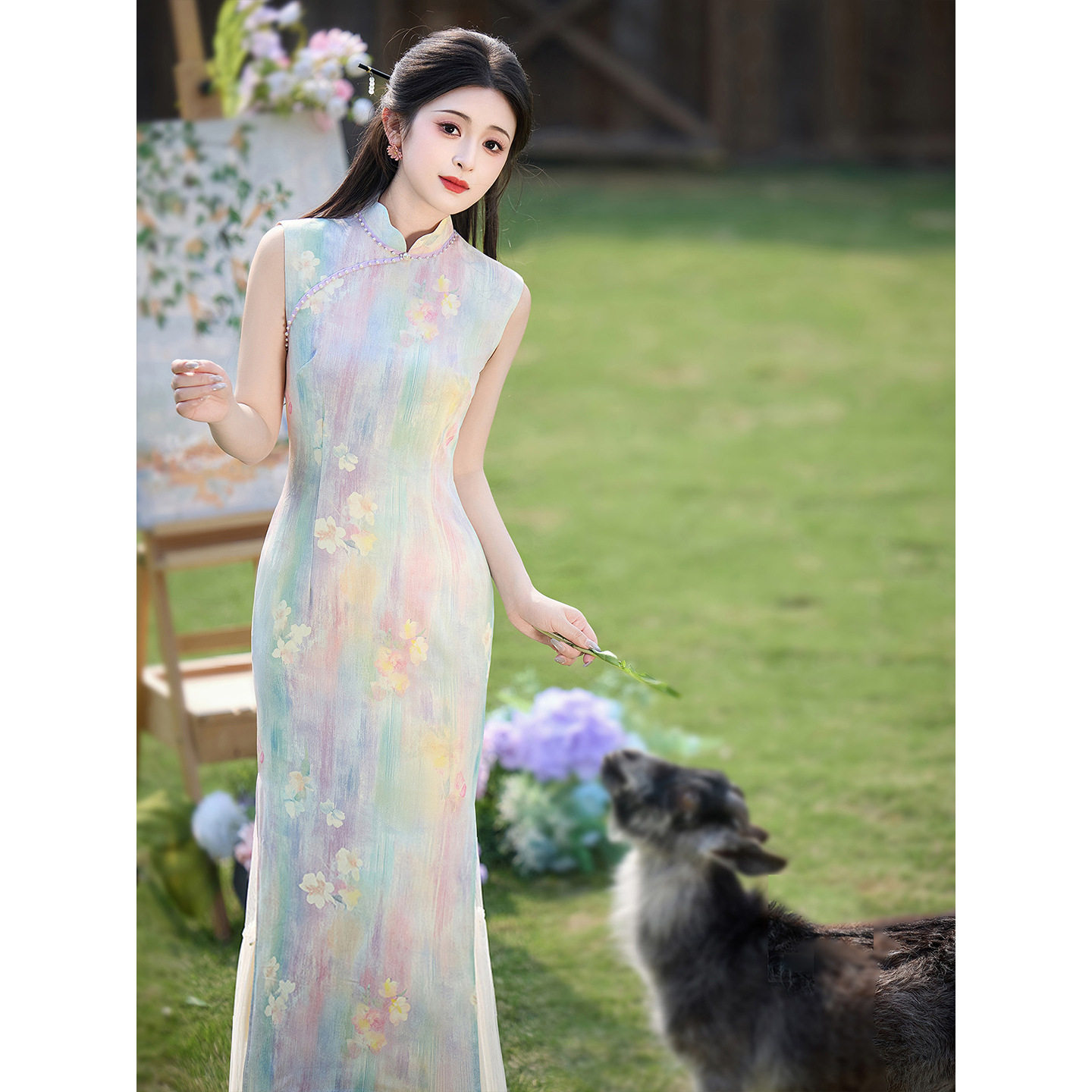 织造局甜美少女风彩色旗袍女新中式夏季改良年轻款绝美日常可穿度