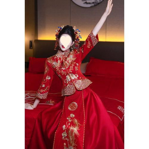 云梦集秀新娘2026年新款结婚服中式嫁衣春秋季敬酒服龙凤褂小个子