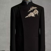 中山装 男士 结婚订婚新郎中式 云梦集新中式 礼服立领西装 刺绣外套