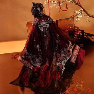 云梦集【红莲业火】新款原创汉服男女同款直裾战国袍复原重工刺绣