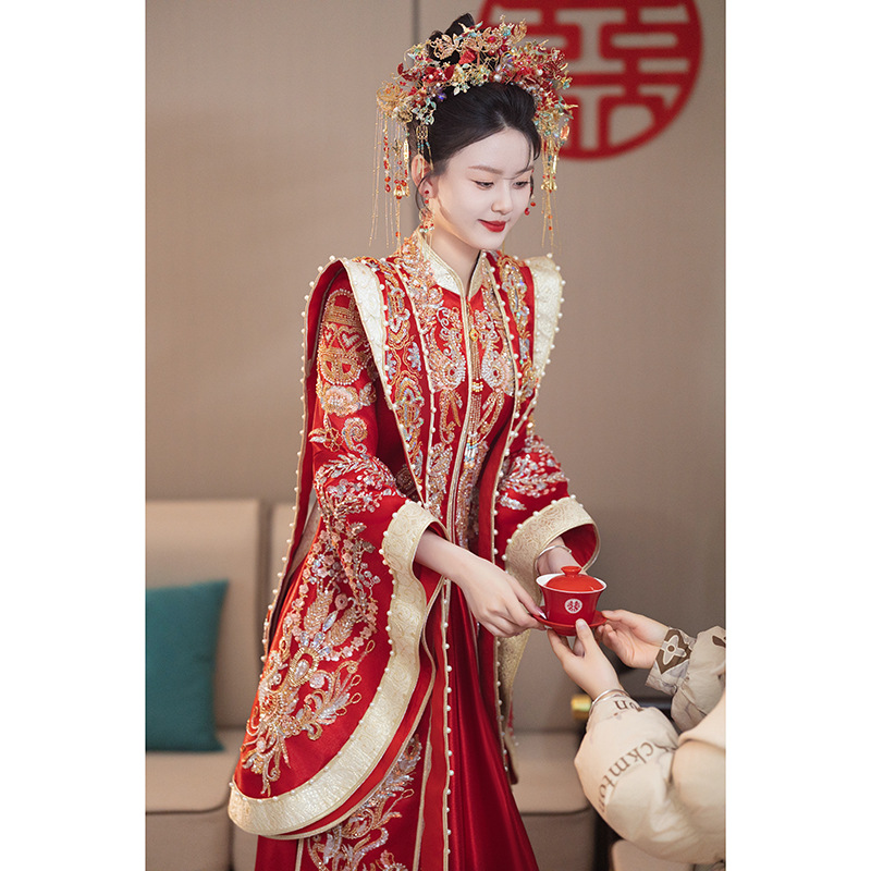 云梦集秀2025新娘新款中式结婚敬酒服龙凤褂大码秀禾嫁衣婚服女