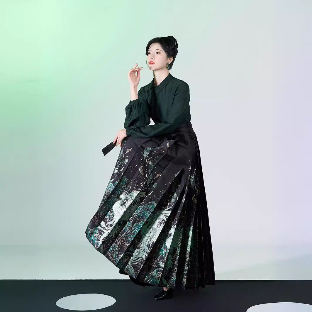 云梦集新中式国风马面裙套装2025新款古装改良版汉服成人女日常穿