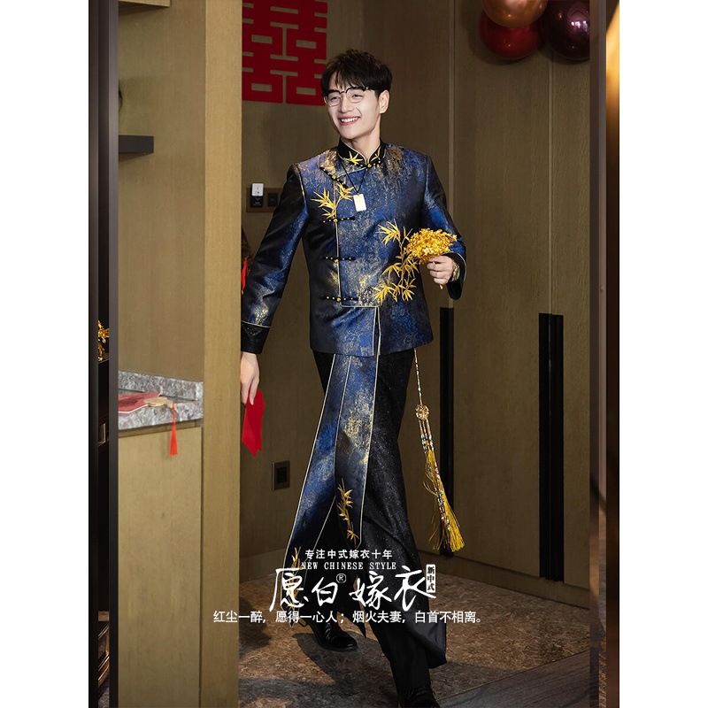 云梦集男士秀禾服结婚服装2025新款中式礼服敬酒服迎宾服新郎服男