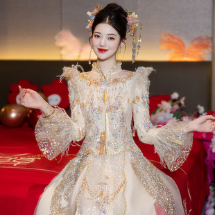 重工奢华敬酒服高级感出阁嫁衣礼服 新娘婚服秀新款 云梦集春季 中式