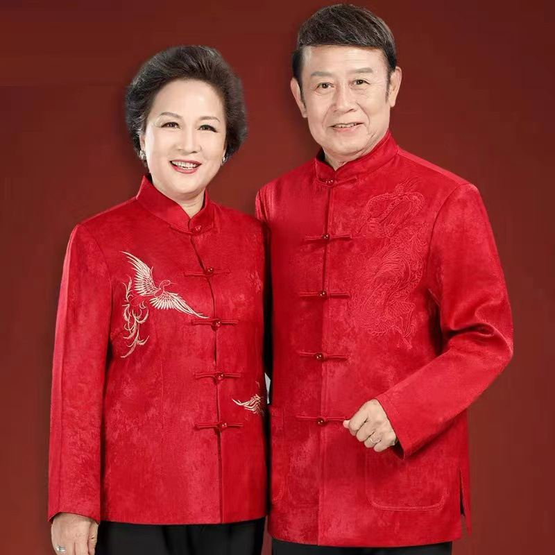 云梦集唐装男中老年春秋爸爸外套老人过寿生日寿星衣服爷爷奶奶情