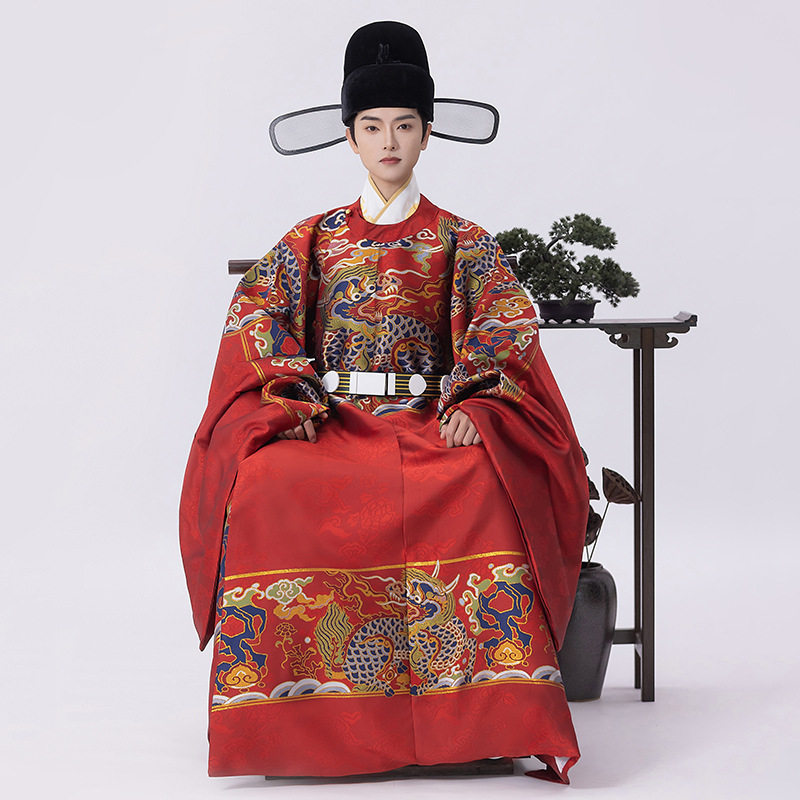 云梦集原创汉服男2026新款明制织金妆花圆领袍套装婚服情侣款国风