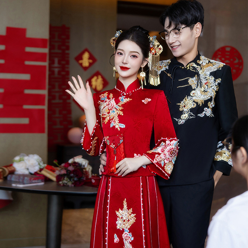 云梦集新中式结婚礼服秀红色国风婚服套装2025年新款古风订婚敬酒