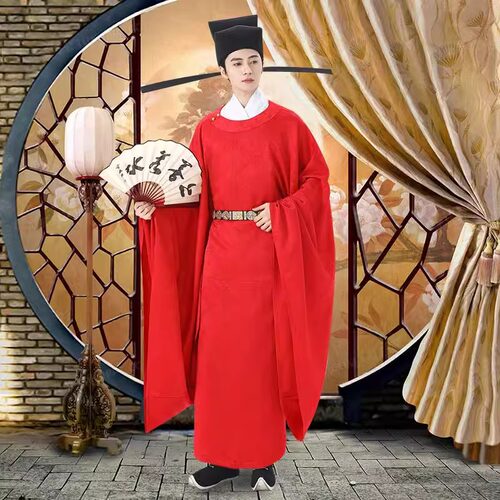 织造局宋制圆领袍汉服男二经绞罗公服暗纹婚服中式婚礼司仪主持新