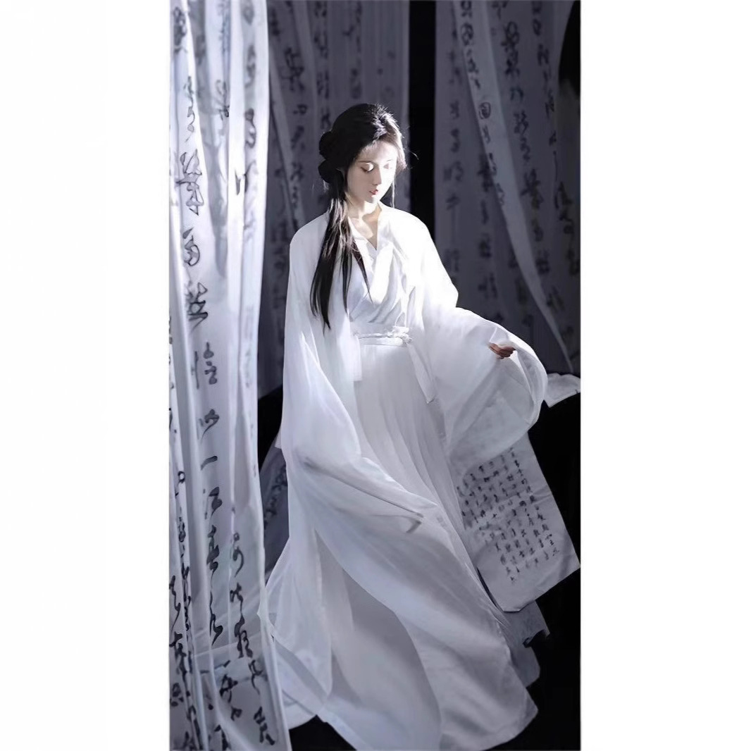 云梦集汉服直裾超仙全套魏晋武侠风古装女广袖流仙裙飘逸齐腰襦裙