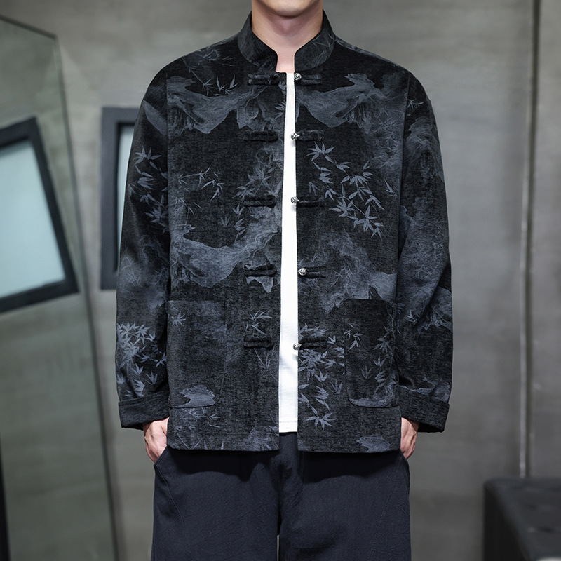 云梦集2025秋季款中国风盘扣夹克男士大码帅气上衣男汉服唐装休闲