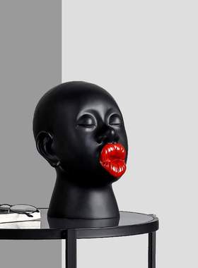 黑色非洲人脸摆件客厅电视柜轻奢样板间人物创意桌面软装饰品摆设