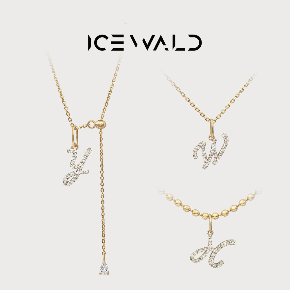 ICEWALD「自由之境」满钻字母DIY名字高级感礼物女定制吊坠项链女