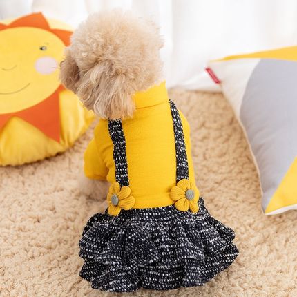 新款狗狗冬装棉绒衣服两脚带扣子宠物冬季保暖加厚小型犬加绒裙子