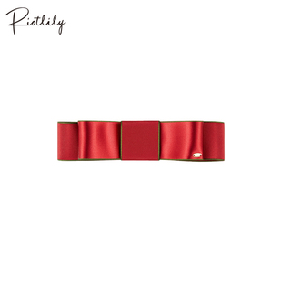 Riotlily/艾特里里新年发饰复古红色织带横夹发夹女新年礼物