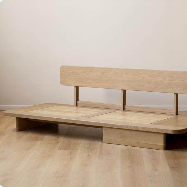 侘寂风格实木发日式木沙发简约原沙现代厅小户型家用客三人位LLS8