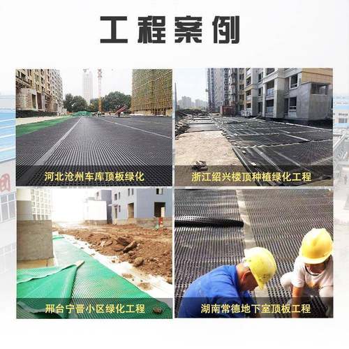 HPE塑料D蓄排水板车库顶板凹屋顶绿化凸型疏水板ARE室内水种植滤