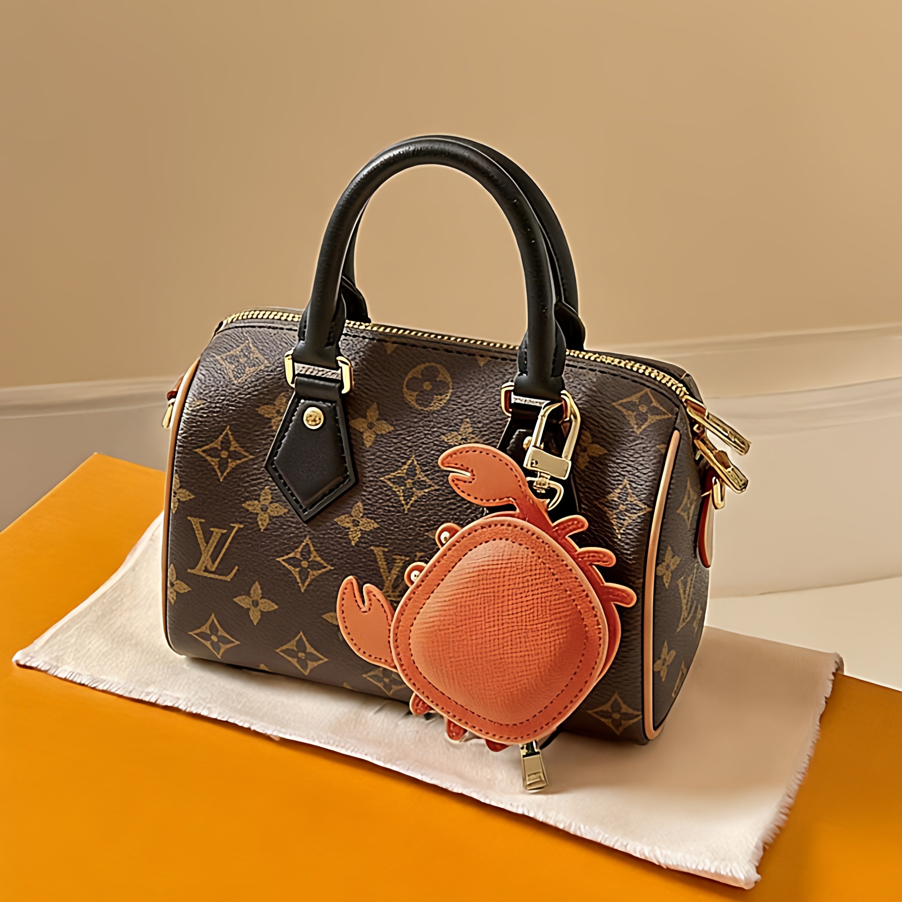 LV&GEDETE官方旗舰店螃蟹钥匙链口红包耳机包挂饰 汽车钥匙扣挂件