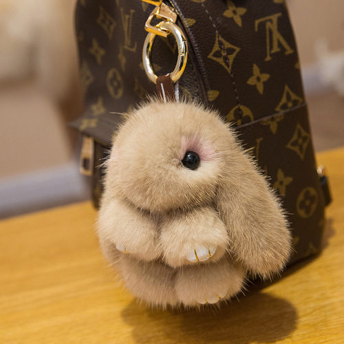 LV&GEDETE官方旗舰店迷你小兔子女包挂饰可爱毛绒 汽车钥匙扣挂件