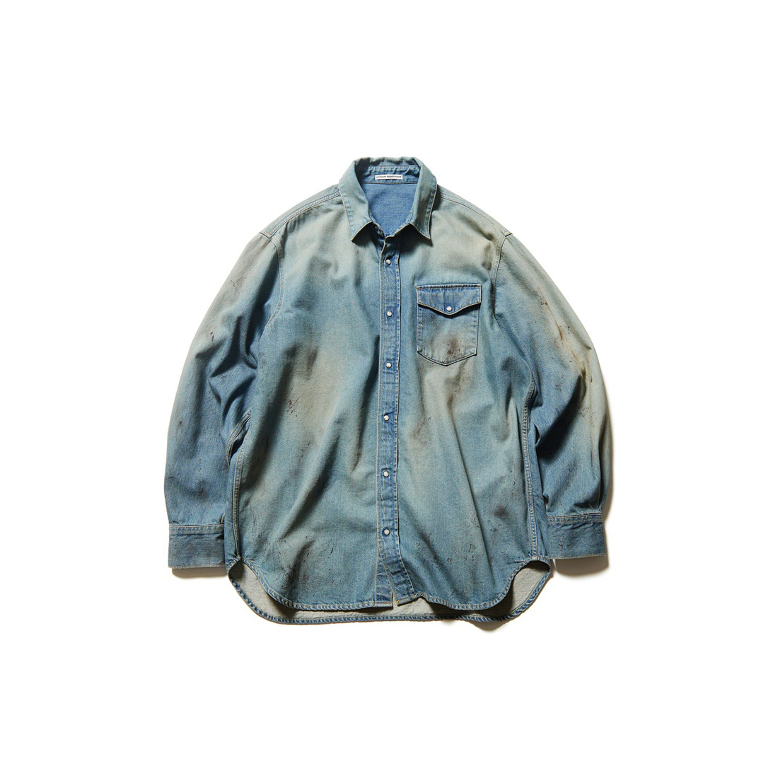 UE水洗做旧休闲牛仔长袖衬衫24AW